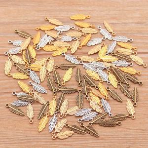 TEMU 50pcs 5*15mm 4 색상 금속 아연 합금 MINI 잎사귀 우아한 창조적 인 매력 핏 보석 식물 목걸이 팔찌 귀걸이 키 체인 가방 매력 만들기 DIY 수제 공예