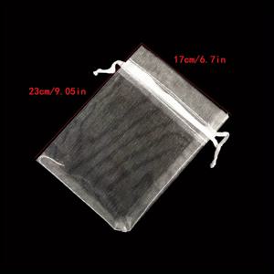 TEMU 25pcs, Drawable 파티 공급 크리스마스 호의 보석 포장 흰색 주머니 졸라매는 끈 주머니 Organza 거즈 향낭 선물 가방, 메이크업 Organza 호의 가방, 순 선물 가방, 졸라매는 끈 선물 가방, 관통 가벼운 과일 보호 가방, 보석 선물 가방, 파티 가방, 보석 가방, 축제 가방