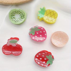 TEMU 6pcs 귀여운 머리 발톱 과일 시리즈 머리 발톱 만화 딸기 키위 체리 패턴 머리 발톱 포니 테일 거치대 여자 여자 달콤한 헤어 액세서리 선물