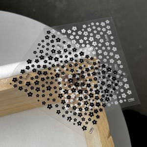 TEMU 2pcs, 검정색과 흰색 꽃 네일 아트 스티커, 자체 접착식 데이지 네일 아트 데칼, DIY 또는 네일 살롱용 네일 아트 용품, 여성과 소녀들을 위한 네일 아트 용품|네일아트|네일스티커|네일재료