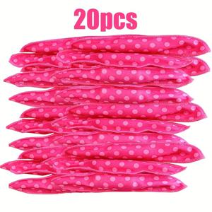 TEMU 10/20/30pcs 유연한 무열 헤어 컬링기, 야간 수면 폼 수면 중에 사용하는 헤어 롤러 여성 및 여아용, 자연스러운 컬과 웨이브를 위한 부드러운 필로우 물방울 무늬 폼 컬링기 수면 DIY 스펀지 헤어 스타일링 롤러 도구