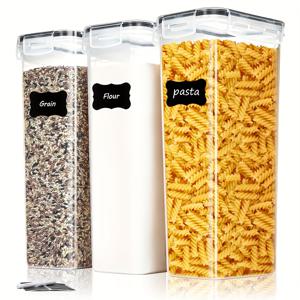 TEMU 3개 대용량 밀폐 식품 보관 용기 2.4L /81oz, 밀가루·설탕·베이킹 재료 및 건조식품 정리용 BPA 프리 플라스틱 캔, 주방 팬트리 정리 키친 액세서리
