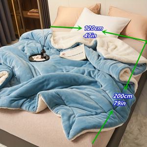 TEMU 겨울을 위한 다목적 따뜻한 이불, 침구 액세서리, 기계 세척 가능, 두꺼운 이불, 다양한 색상과 패턴이 있는 고급 부드러운 우유 벨벳 양털 이불