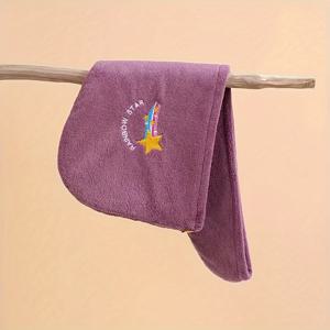 TEMU 1개 헤어 드라이잉 캡, 자수 스타일 흡수성 헤어 드라이잉 타월, 긴 머리 닦기용 삼각 모자, 목욕 모자 크리스마스 선물