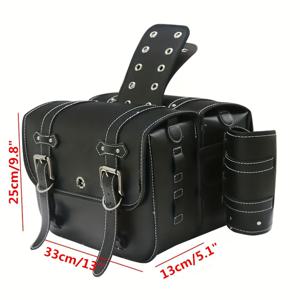TEMU 안장 가방 PU 가죽 안장 가방 사이드 가방 도구 가방 잠금 및 컵 홀더 For Sportster For Dyna For Road King For Yamaha For Suzuki
