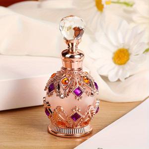 TEMU 1pc 빈티지 스타일 15ml 유리 향수 병, 유리 드롭퍼가 있는 유리 드롭퍼, 손세탁 전용, 원형 PVC 프리 필수 오일 디스펜서, 데이를 위한 이상적인 여성 선물 (빈 병)