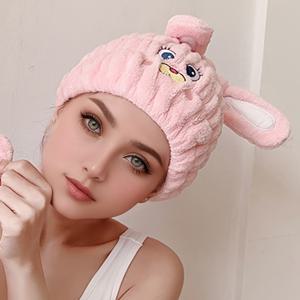 TEMU 여성용 울트라 소프트 퀵드라이 헤어 타월 캡 - 귀여운 유니콘 디자인, 초고흡수, 드라이어 필요 없음, 폴리에스터, 현대적인 파스텔 색상과 장난스러운 자수, 헤어 타월 랩