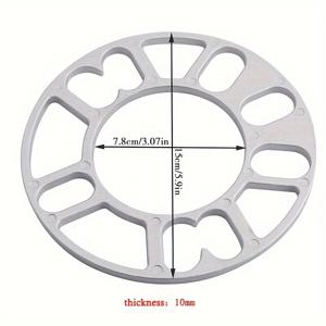 TEMU 4pcs 유니버설 3mm 5mm 8mm 10mm 알루미늄 자동차 휠 스페이서 자동차 수정 확대 휠 허브 ET 조정 가스켓 타이어 액세서리 4x100 4x114.3 5x100