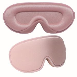 TEMU 1/2pcs Muyky 수면 마스크 3D 눈 커버 소프트 폼 편안한 수면 마스크 제로 눈 압력 컵 블라인드 폴드 남성 여성용 조절 가능한 스트랩, 여행 요가 낮 핑크 보라 그레이 블랙