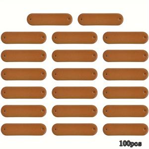 TEMU 100pcs DIY 빈 가죽 라벨 패치 남성용, 수제 PU 가죽 태그, 청바지 가방 신발 모자 액세서리용 구멍이 있는 의류 태그