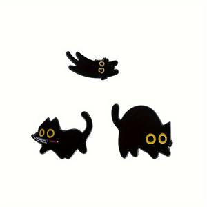 TEMU 1/2/3/5pcs 큰 눈 검은 고양이 합금 배지, 배낭 의류 신발 모자 장식 브로치 남성용