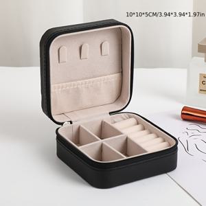 TEMU 목걸이, 귀걸이, 스터드, 립스틱 펜던트 선물용 분리 가능한 칸막이가 있는 클래식 지퍼 보석함 크리스마스 새해 포장 주얼리 박스