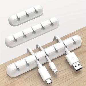 TEMU 케이블 정리함, 케이블 정리기 USB 케이블 홀더 와이어 정리기 코드 클립, 책상 차 가정 및 사무실용 코드 홀더 (7, 5, 3 개 슬롯)