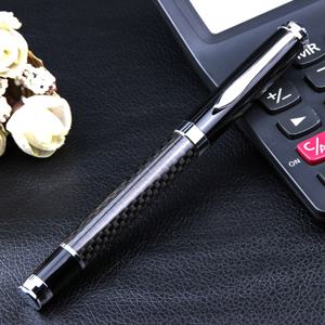 TEMU 1개 블랙 카본 파이버 메탈 펜 0.5mm 메탈 교체 가능한 블랙 리필 남녀 모두에게 적합, 사무실 휴일 선물