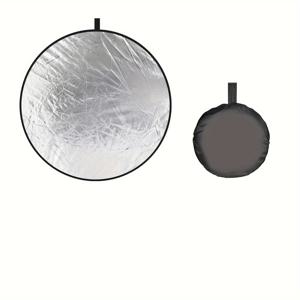 TEMU NEWKS 43인치/110cm 다섯 가지 사진 접이식 디스크 반사기, 5가지 색상(흰색, 검은색, 은색, 금색, 반투명) - 휴대용 스튜디오 및 야외 사용, 검은색 삼각대 스탠드 포함, 사진 스튜디오 장비, 세련된 디자인, 내구성 있는 재질