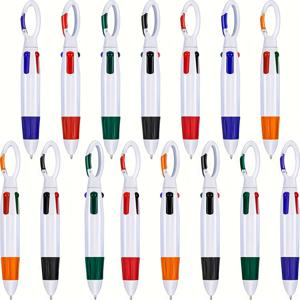 TEMU 15/30 리트랙터블 볼펜, 4개입 1.0mm 멀티컬러 라운드 팁 클립 포함 - 학생 및 간호사를 위한 사무용품 & 학용품