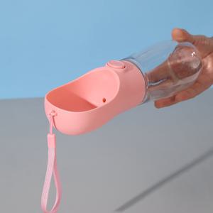 TEMU 휴대용 애완 동물 물병 디스펜서 350ml/450ml - 개, 고양이, 토끼용 디스펜서가 있는 누출 방지 여행용 음료 컵 - 내구성이 뛰어난 PP 소재, 야외 사용에 이상적|트래블보틀