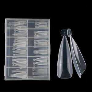 TEMU 120 Pcs 아몬드 & 발레 네일 폼, 투명 아크릴 네일 연장 가이드, 케이스 포함 풀 스케일, 아몬드/발레 모양의 연장용 전문 네일 아트 도구 세트
