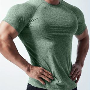TEMU 남성용 슬림핏 단색 티셔츠 - 폴리에스터, 반팔, 라운드 넥, 여유롭고 편안한 여름 피트니스 및 운동용, 블랙, 운동용 티셔츠