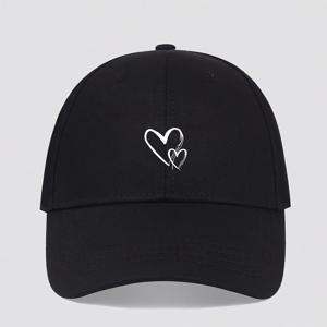 TEMU 1개 라인 하트 프린트 여성용 베이스볼 캡, 아웃도어 선 햇, 트럭커 대드 햇, 휴가 및 여행에 적합한 조절 가능한 캐주얼 스포츠 모자, 스트리트웨어