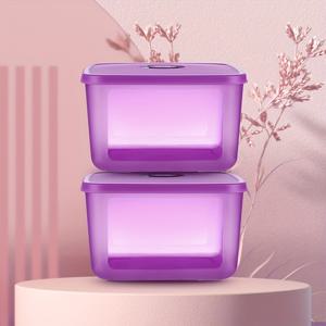 TEMU 2개의 주방 보관용기 세트, 3700ml, 냉동고 안전, 플라스틱, 다용도 사각 크리스퍼, 뚜껑이 있는 재사용 가능한 제품, 전기가 필요 없음|냉동고