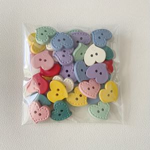 TEMU 16/40Pcs 혼합 색상 만화 수지 단추 - 하트와 눈물 모양 - 봉제, 뜨개질, 공예, DIY 의류, 장식 액세서리 - 17Mm
