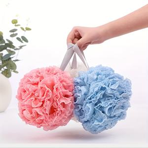 TEMU 3 Pcs 대형 목욕 수세미 진흙 스폰지 제거 귀여운 마찰 수건 포밍 워시 샤워 슈퍼 부드러운 꽃 목욕 볼 메쉬 스폰지|수세미
