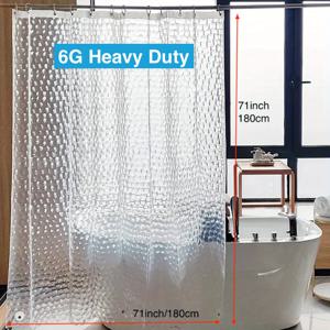 TEMU 3D 물기둥 디자인 목욕 커튼 - 두꺼운 PEVA 소재, 3개의 무거운 자석, 미끄럼 방지, 기하학적 패턴, 쉽게 걸 수 있는 그로메트 탑, 호텔, 가정, 기숙사, 욕실 장식에 완벽, 현대적인 목욕 커튼, 내구성 있는 목욕 커튼, 욕실용 목욕 커튼