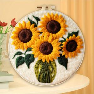 TEMU 1개 패턴 니들 펠트 스타터 키트, 초보자용 DIY 펠트 페인팅 키트, 성인용 니들 펠트 세트 DIY 공예, 자수 프레임 포함 20x20cm/7.87x7.87인치
