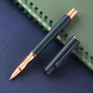TEMU 1개의 극세 촉 만년필 0.28mm, 클릭식 캡이 달린 금속 경량 필기 펜, 학교, 사무실 및 서예용 잉크 컨버터 포함 - 잉크 포함되지 않음