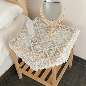 TEMU 1pc/5pcs 빈티지 레이스 테이블 클로스 - 세탁 가능한 반투명 맥라미 나파 - 피크닉, 캠핑, 생일, 추수 감사절을 위한 아르가일 폴리에스테르 사각 테이블 커버 - 가정 및 주방 식사 장식|캠핑테이블