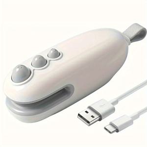 TEMU 컴팩트 2-in-1 미니 스낵 백 실러 & 커터 - USB 충전식, 열 진공 밀봉 칩 & 쿠키, 튼튼한 ABS, 음식 신선 유지, 사용하기 쉬운 커터 블레이드 포함 - 가정용 주방 사용에 이상적, 스낵 보관|모던 주방 도구|열 밀봉, 식품 실러