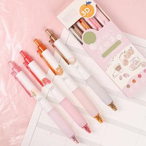 TEMU 4pcs 4pcs 크리에이티브 3D 과일 테마 컬러 젤 펜 세트, 0.5Mm 부드러운 쓰기 학교 예술 그림 펜, 일기 스크랩북 에리|다이어리|일기장