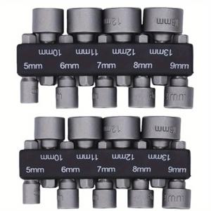TEMU 18-피스 육각 소켓 세트, 너트 드라이버 스크루드라이버 비트 툴 키트, 5mm-13mm, 크롬 바나듐 스틸, 기계 작동, 전기 불필요