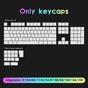 TEMU 130-키 푸딩 키캡 세트, 듀얼 레이어 PBT ABS 사출 성형, 투명 RGB 호환, 기계식 키보드용 OEM