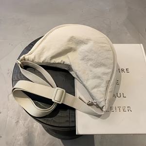 TEMU 나일론 단색 크로스바디 백, 지퍼 잠금 장치가 있는 캐주얼 다목적 숄더백, 폴리에스터 안감이 있는 내구성 있는 손세탁 메신저 백