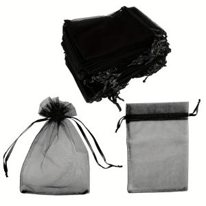 TEMU 100개 3x4 & 5x7 인치 미니 쉬어 끈 짜 organza 백 - 쥬얼리, 웨딩, 파티 장식, 예술 및 공예 등에 완벽합니다