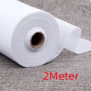 TEMU 화이트 블랙 인터페이싱 원단 - 2미터, 100% 폴리에스터 비짠, 일면 접착제, 패치워크 및 소잉용으로 다리미로 덧대기