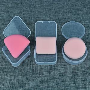 TEMU 3pcs 스펀지 퍼프 세트 (보관 케이스 포함) - 초소프트 캔디 퍼프, 드라이 & 웻 듀얼용 에어 쿠션 파우더 퍼프 키트 (원형/사각/삼각 모양)