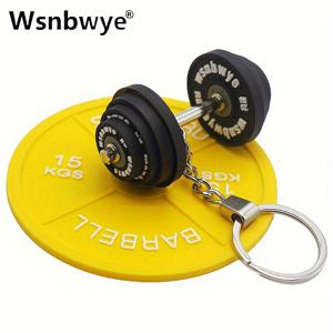 TEMU 1개 Wsnbwye 피트니스 애호가 미니 15kg 덤벨 키체인 - 남녀 공용 창의적인 웨이트리프팅 액세서리, 스포츠 테마 수집품 펜던트