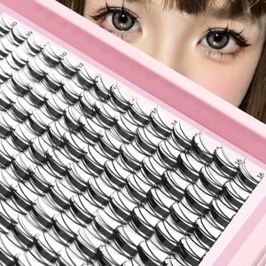 TEMU 페어리 래쉬 클러스터 캣 아이 개별 클러스터 속눈썹 확장 와이드 스팬 웨트룩 만화 DIY 인디비저블 래쉬 밴드 속눈썹 (10-16mm)