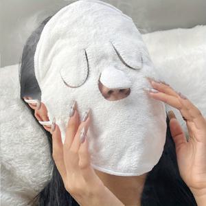 TEMU 1개 재사용 가능한 얼굴 스팀 타월 마스크, 무향 핫 컴프레스 얼굴 타월, 보습 스킨 케어용, 전기나 배터리 필요 없음, 가정 및 미용실 사용에 적합