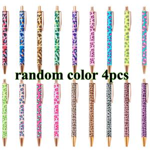 TEMU 4pcs 프린트 볼펜 - 성인용 twist 클로저가 있는 미세 포인트 메탈 펜, 오발 몸체 형태, 선물 및 사무실 사용에 이상적, 밝은 배경에 프린트 디자인, 사무실용 스테이션리 | 생동감 있는 펜 | 금속 마감