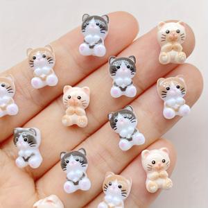 TEMU 40개 귀여운 미니 만화 고양이 레진 참 DIY 네일 아트, 스크랩북, 웨딩 장식 및 공예용 - 표현력이 풍부한 얼굴이 있는 사랑스러운 플랫백 어플리케, 매니큐어 및 창의적인 프로젝트에 완벽함