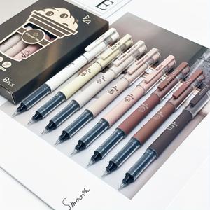 TEMU 커피 테마 액상 빠른 건조 잉크 젤 펜 6개/8개 세트, 번짐 없는 소프트 터치 필기용 학교 및 사무용품|커피