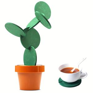 TEMU 3D 선인장 컵 받침 세트, DIY 녹색 플라스틱 컵 받침, 축제 크리스마스, 부활절, 추수감사절, 전원 필요 없음, 가정 사무실 바 장식, 주방 및 식당 액세서리