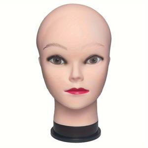 TEMU 검은색 받침대가 있는 마네킹 헤드, 남녀 공용 성인, 피부색, 미용 액세서리, 가발 스탠드, 살롱 디스플레이 모델