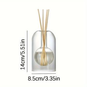 TEMU 1개 라운드 유리 리드 디퓨저 화병과 향기 스틱 세트 - 거실, 사무실 또는 차량용 우아한 홈 데코 - 발렌타인데이, 할로윈, 부활절, 추수감사절, 크리스마스에 완벽한 선물, 텍스처 표면의 앰비언트 조명