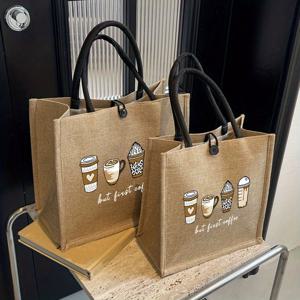 TEMU 2pcs/1Set 새로운 트렌디한 토트백 소형 비치 토트백 다양한 커피 대용량 스타일리쉬 내구성 모든 매치 여성용 가방 생일 파티 축제 선물 직장 & 학교용 핸드백 일상적인 쇼핑 의상 B52H 용 내구성 스타일리쉬