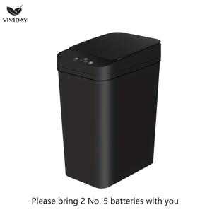 TEMU 스마트 , 가정용 작은 뚜껑 포함, 10L 용량, 침실·욕실·사무실·거실에 적합, 배터리 없는 스마트 센서 , 전동 흡입 자동|쓰레기통|음식물쓰레기통
